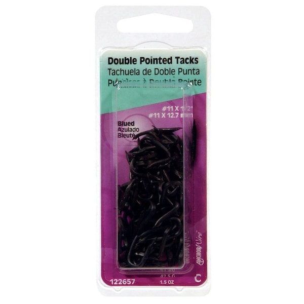 Hillman No. 11 X 1/2 in. W X 0.5 in. L Blue Steel Double Point Tack Staple 11 Ga. 1-1/2 oz, PK6 122657 - main